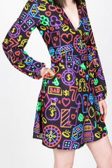 The Crown Casino | Neon Vegas Lights Wrap Dress from Shinesty