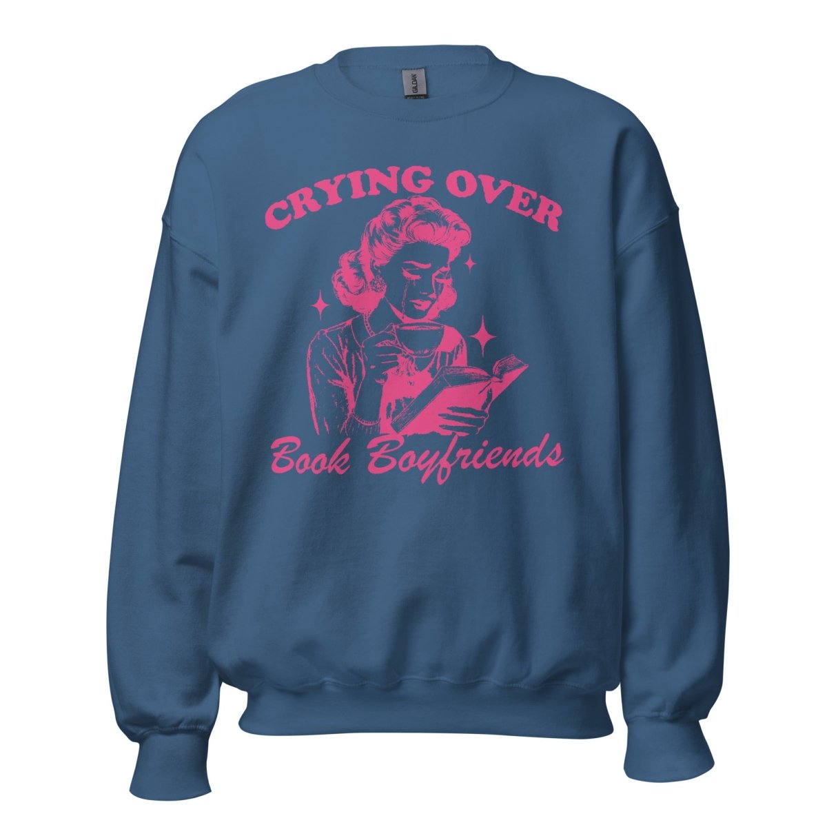 'Crying Over Book Boyfriends' Crewneck Sweatshirt from United Monograms