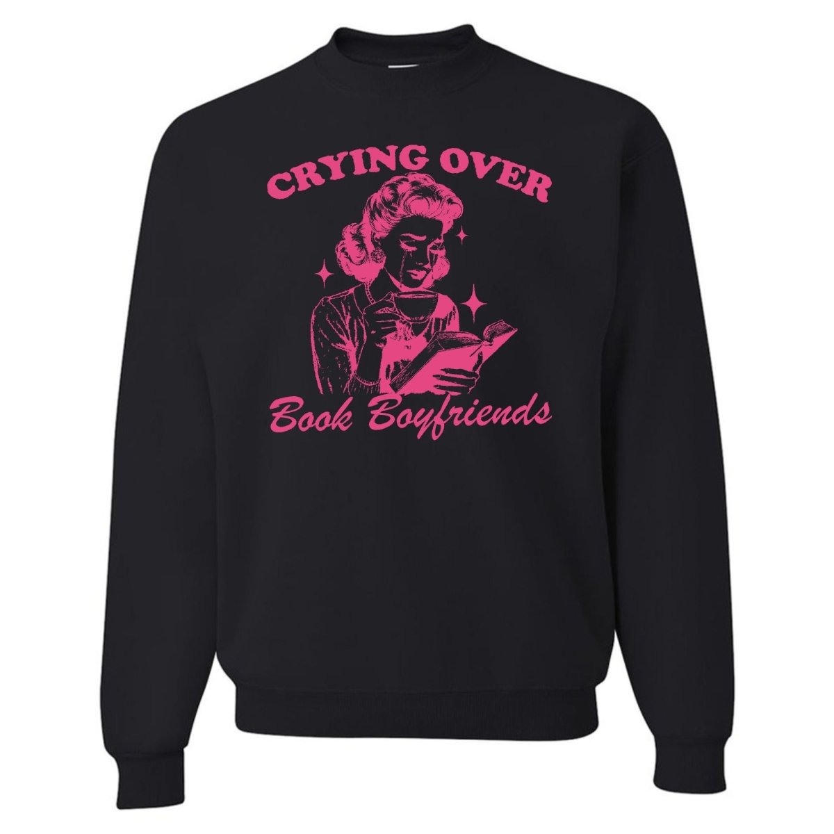 'Crying Over Book Boyfriends' Crewneck Sweatshirt from United Monograms