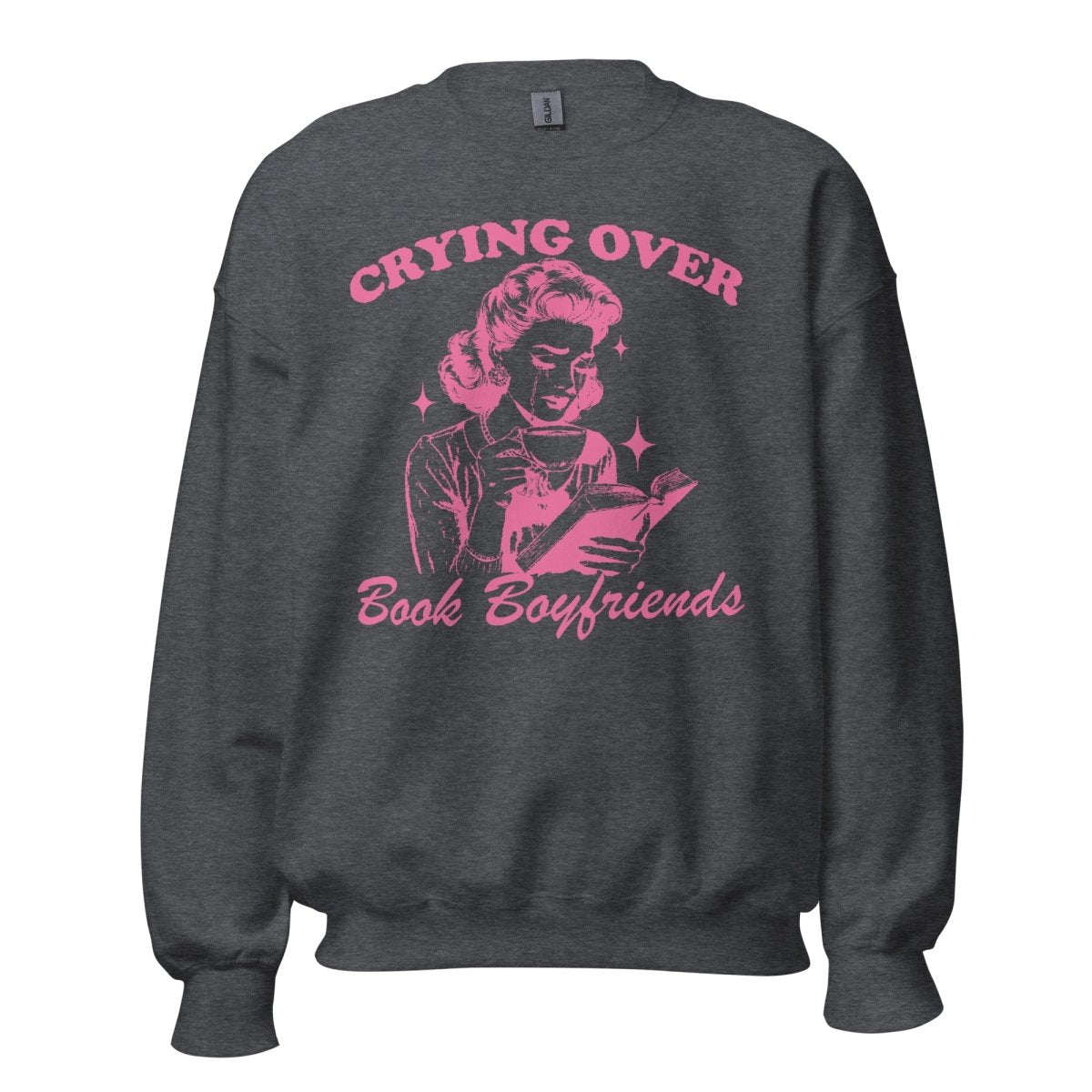 'Crying Over Book Boyfriends' Crewneck Sweatshirt from United Monograms