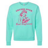 'Crying Over Book Boyfriends' Crewneck Sweatshirt from United Monograms