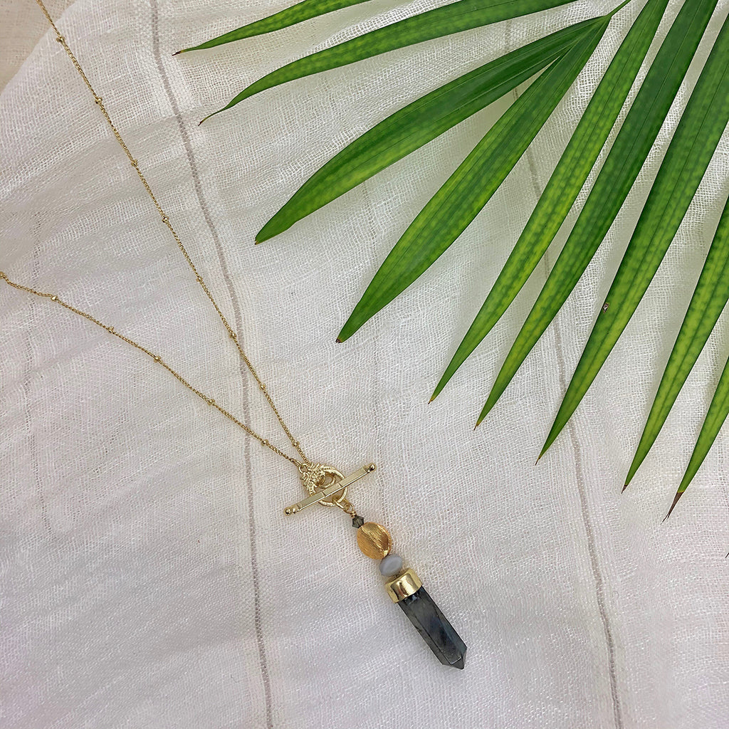 Labradorite Lariat Necklace from SLATE + SALT