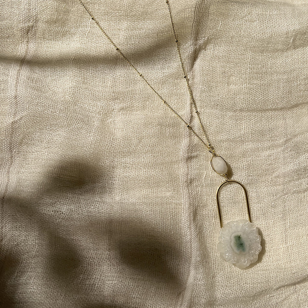 Solar Quartz Eye Necklace from SLATE + SALT