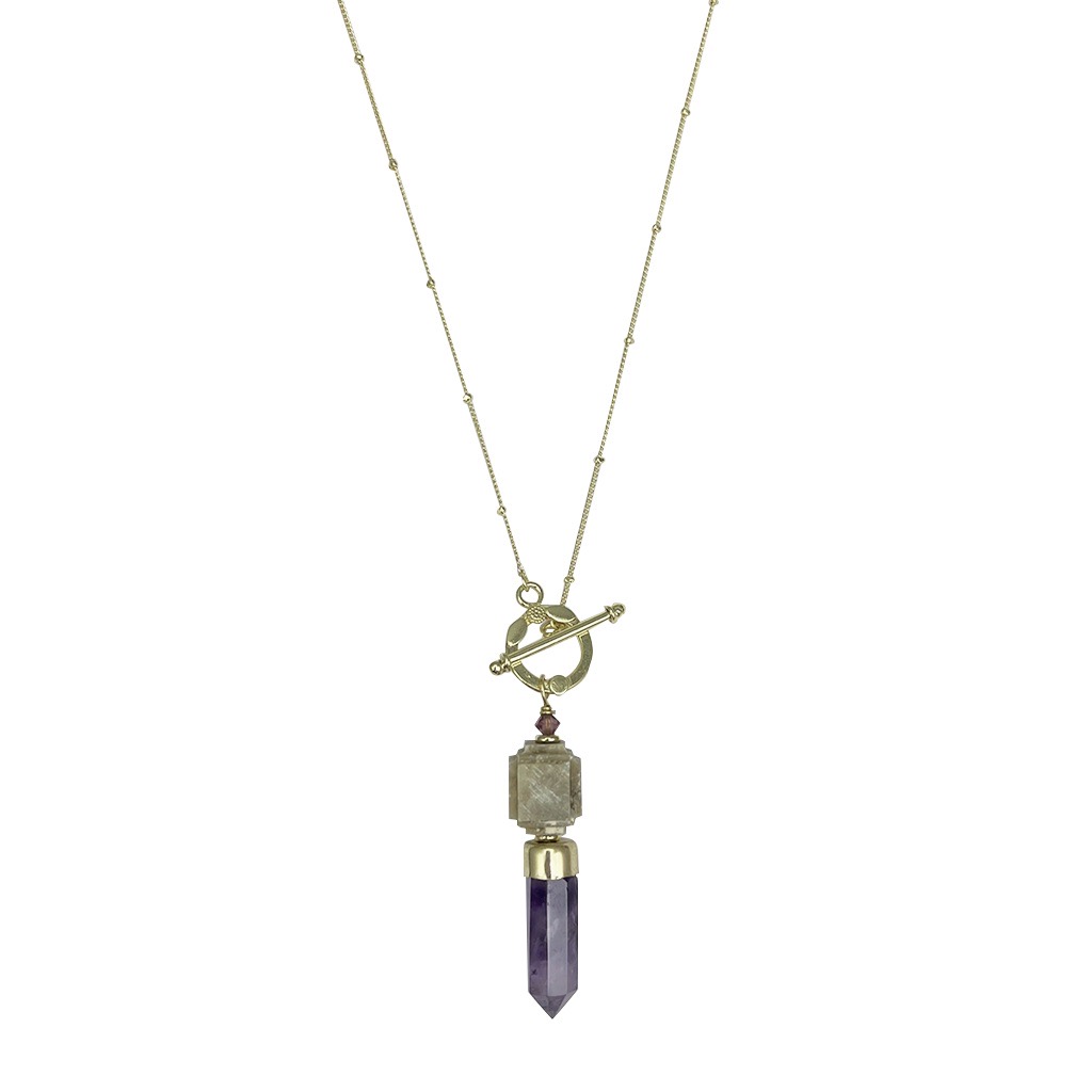 Amethyst Lariat Necklace from SLATE + SALT