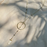 Crystal Halo Y Necklace from SLATE + SALT
