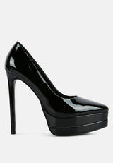 Cuddles Patent Faux Leather Platform Stiletto Pumps from London Rag International