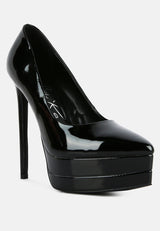 Cuddles Patent Faux Leather Platform Stiletto Pumps from London Rag International