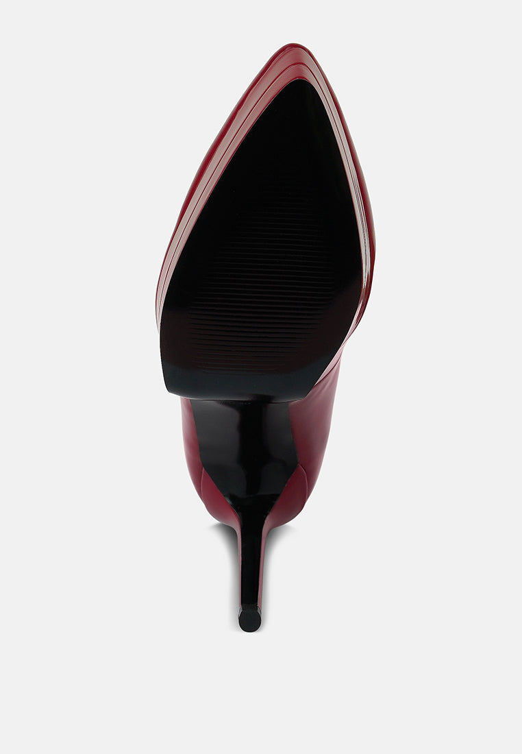 Cuddles Patent Faux Leather Platform Stiletto Pumps from London Rag International