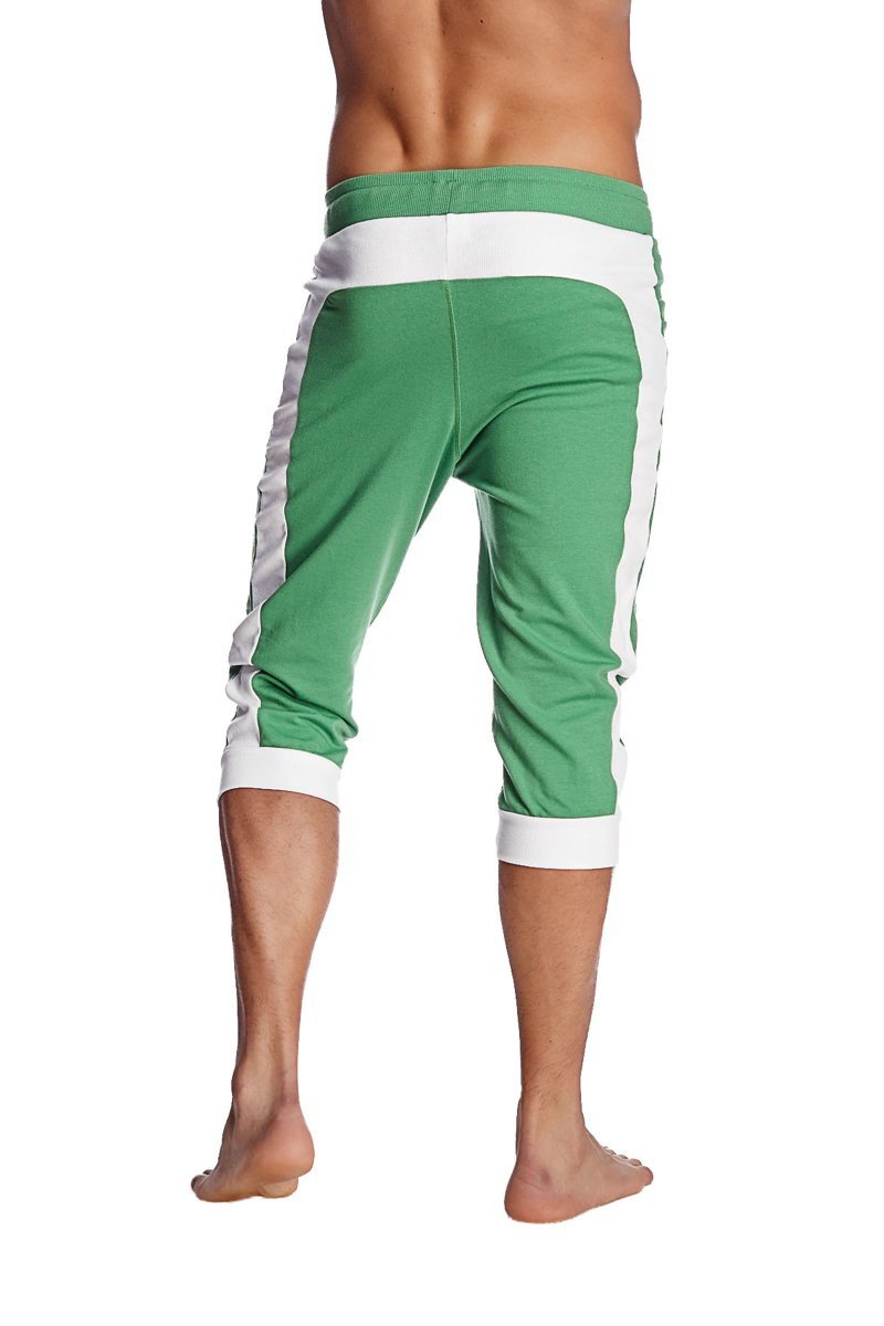 Cuffed Yoga Pants (Bamboo Green w/White) from 4-rth