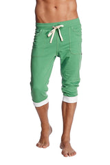 Cuffed Yoga Pants (Bamboo Green w/White) from 4-rth