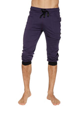 Cuffed Yoga Pants (Eggplant w/Black) from 4-rth
