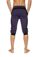 Cuffed Yoga Pants (Eggplant w/Black) from 4-rth
