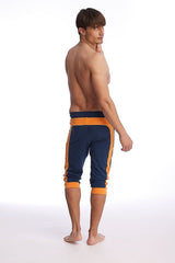 Cuffed Yoga Pants (Royal Blue & Orange) from 4-rth