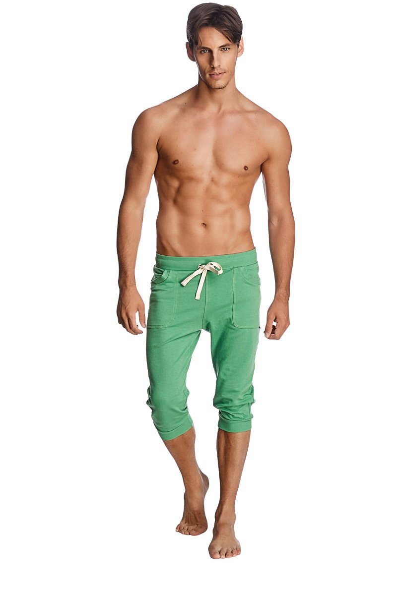 Cuffed Yoga Pants (Solid Bamboo Green) from 4-rth