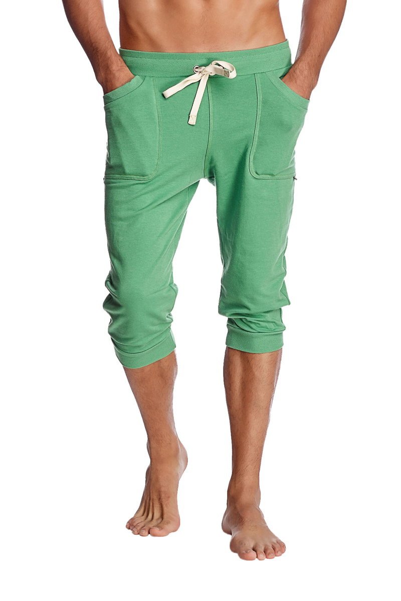 Cuffed Yoga Pants (Solid Bamboo Green) from 4-rth