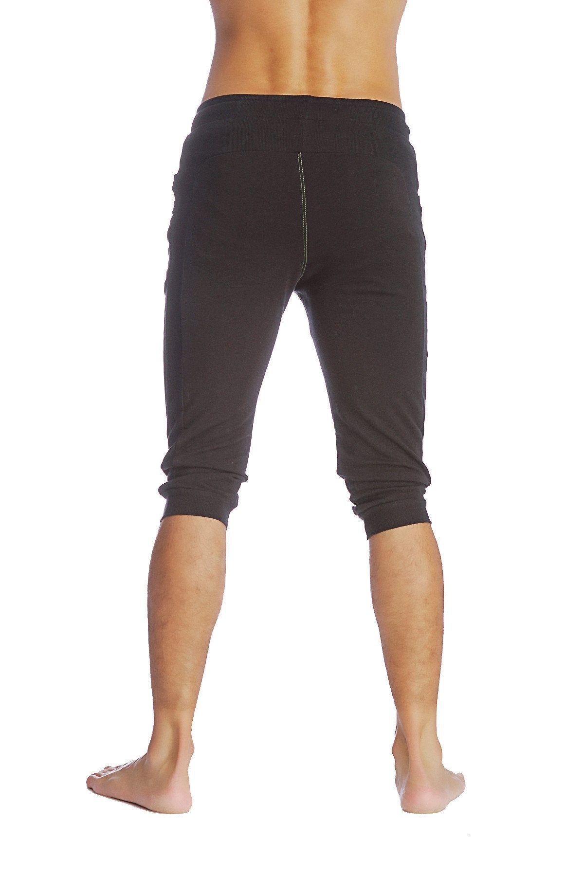 Cuffed Yoga Pants (Solid Black) from 4-rth