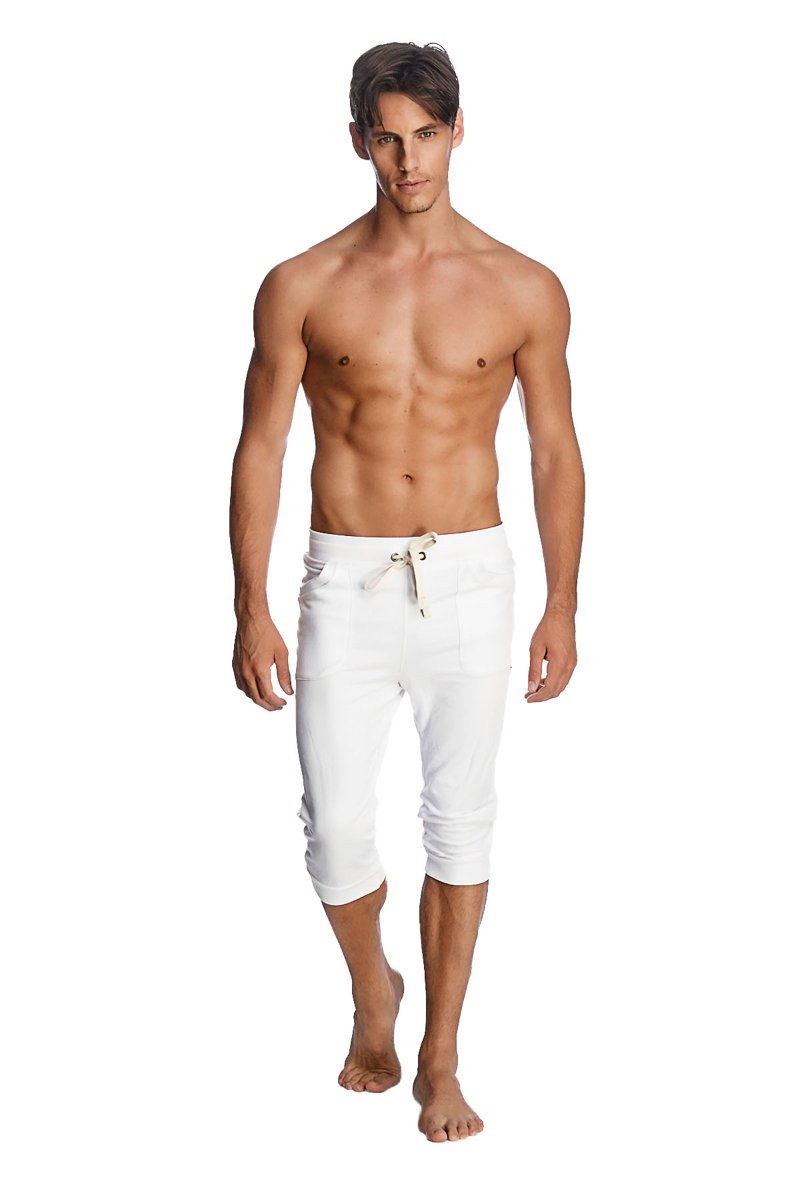 Cuffed Yoga Pants (Solid White) from 4-rth