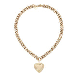 Curb Chain & Heart Pendant Necklace from eklexic