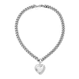 Curb Chain & Heart Pendant Necklace from eklexic