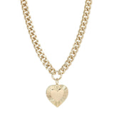 Curb Chain & Heart Pendant Necklace from eklexic