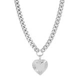 Curb Chain & Heart Pendant Necklace from eklexic