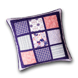 DaDa Bedding Peachy Blossoms Purple Floral Patchwork Euro Pillow Sham Cover, 26" x 26" - Designed in USA (JHW877) from DaDalogy Bedding Collection