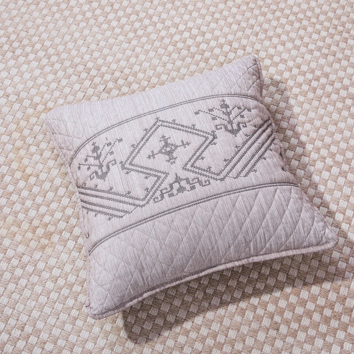 DaDa Bedding Whimsical Lavender Purple Grey Yarn Dyed Euro Pillow Sham Cover, 26" x 26 (JHW866) from DaDalogy Bedding Collection