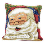 DaDa Bedding Naughty or Nice Santa Claus Christmas Woven Tapestry Throw Pillow Cover - 16" x 16" from DaDalogy Bedding Collection