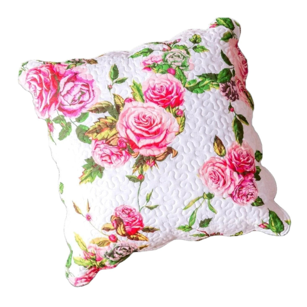 DaDa Bedding Romantic Roses Spring Floral Pink Euro Pillow Sham Cover, 26" x 26" (JHW879) from DaDalogy Bedding Collection