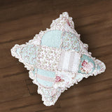 DaDa Bedding Set of 2-Pieces Hint of Mint Floral Patchwork Throw Pillow Covers, 18" x 18" (JHW3036) from DaDalogy Bedding Collection