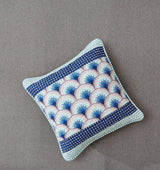 DaDa Bedding Set of 2-Pieces Mediterranean Fans Waves Minty Blue Throw Pillow Covers, 18" x 18" (JHW884 from DaDalogy Bedding Collection)