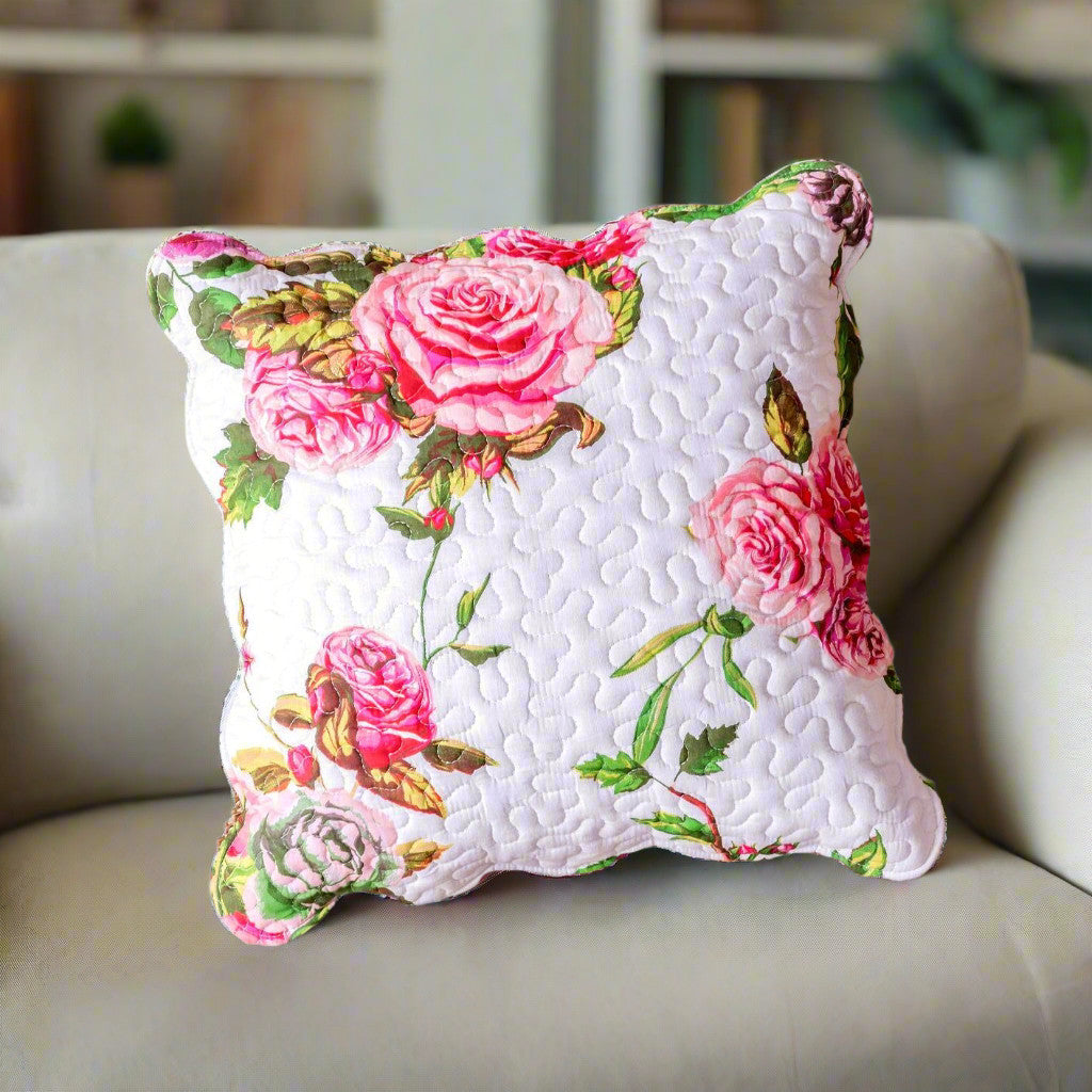 DaDa Bedding Set of 2 Romantic Roses Spring Floral Pink Throw Pillow Covers, 18" (JHW879) from DaDalogy Bedding Collection