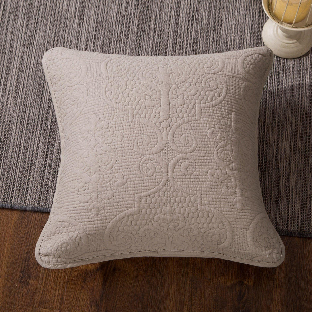 DaDa Bedding Set of 2-Pieces Sandy Beige Taupe Square Cushion Throw Pillow Covers, 18" x 18" (JHW-585) from DaDalogy Bedding Collection