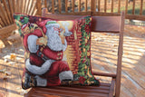 Tache Festive Santa Down the Chimney Tapestry Throw Pillow Cover (DB11533CC) from Tache Home Fashion