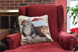 Tache Best Friend Pets Dog and Cat Christmas Tapestry Woven Throw Pillow Cover (16461) from Tache Home Fashion