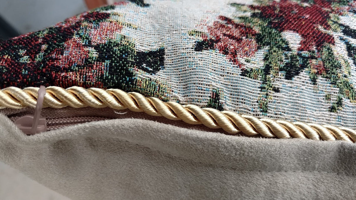 Tache Cupid's Horn Antique Rose Bird Dove Woven Tapestry Throw Pillow Cover (16375) from Tache Home Fashion