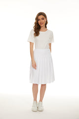 MM COTTON PLEATED SKIRT - WHITE from Mia Mod