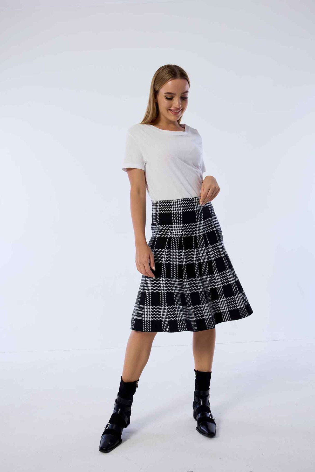 AMAZING MM SKIRT - YEAR ROUND BLACK PLAID From Mia Mod