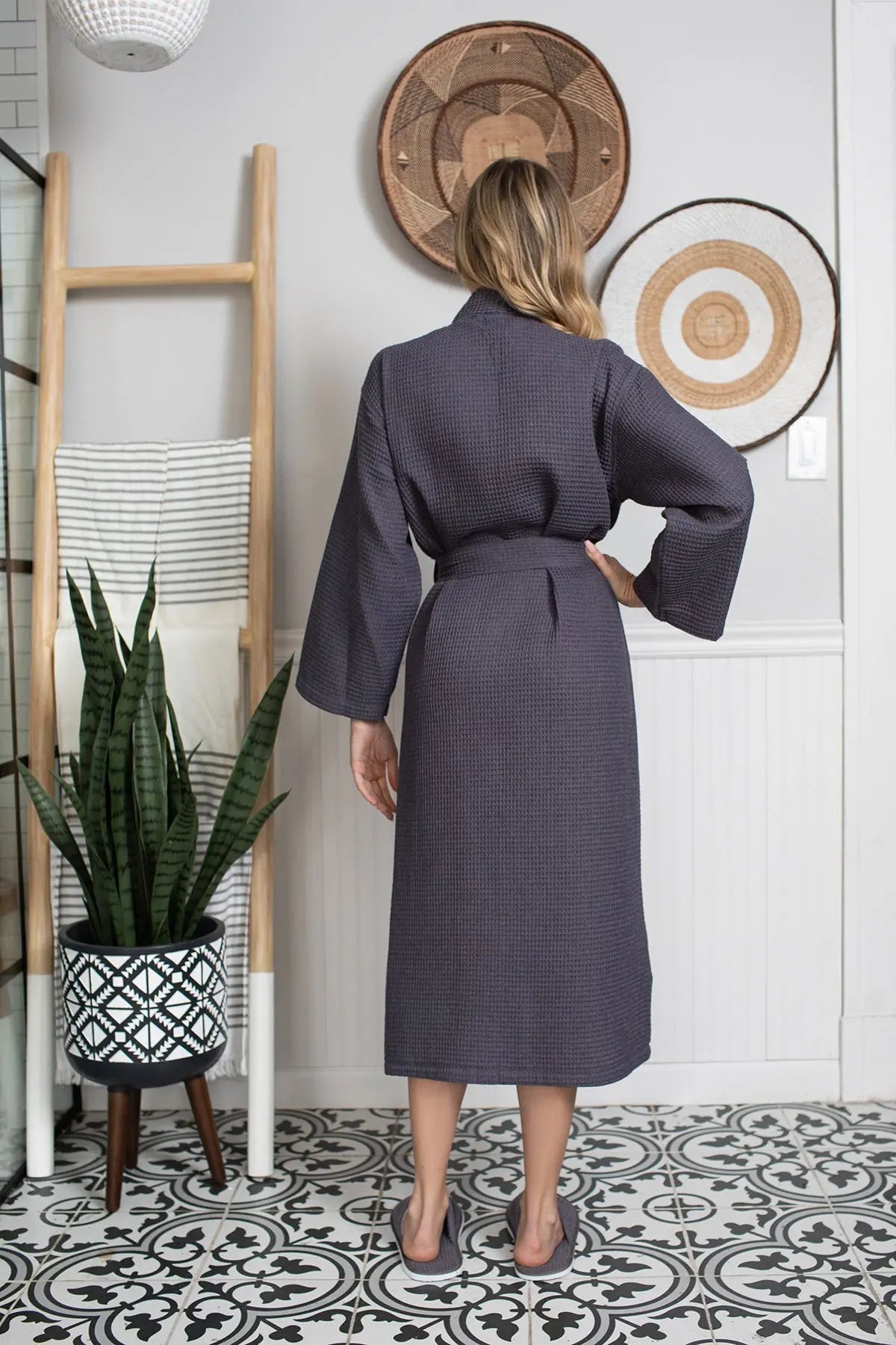 Lightweight Cotton Waffle Robe for Women From Lotus Linen