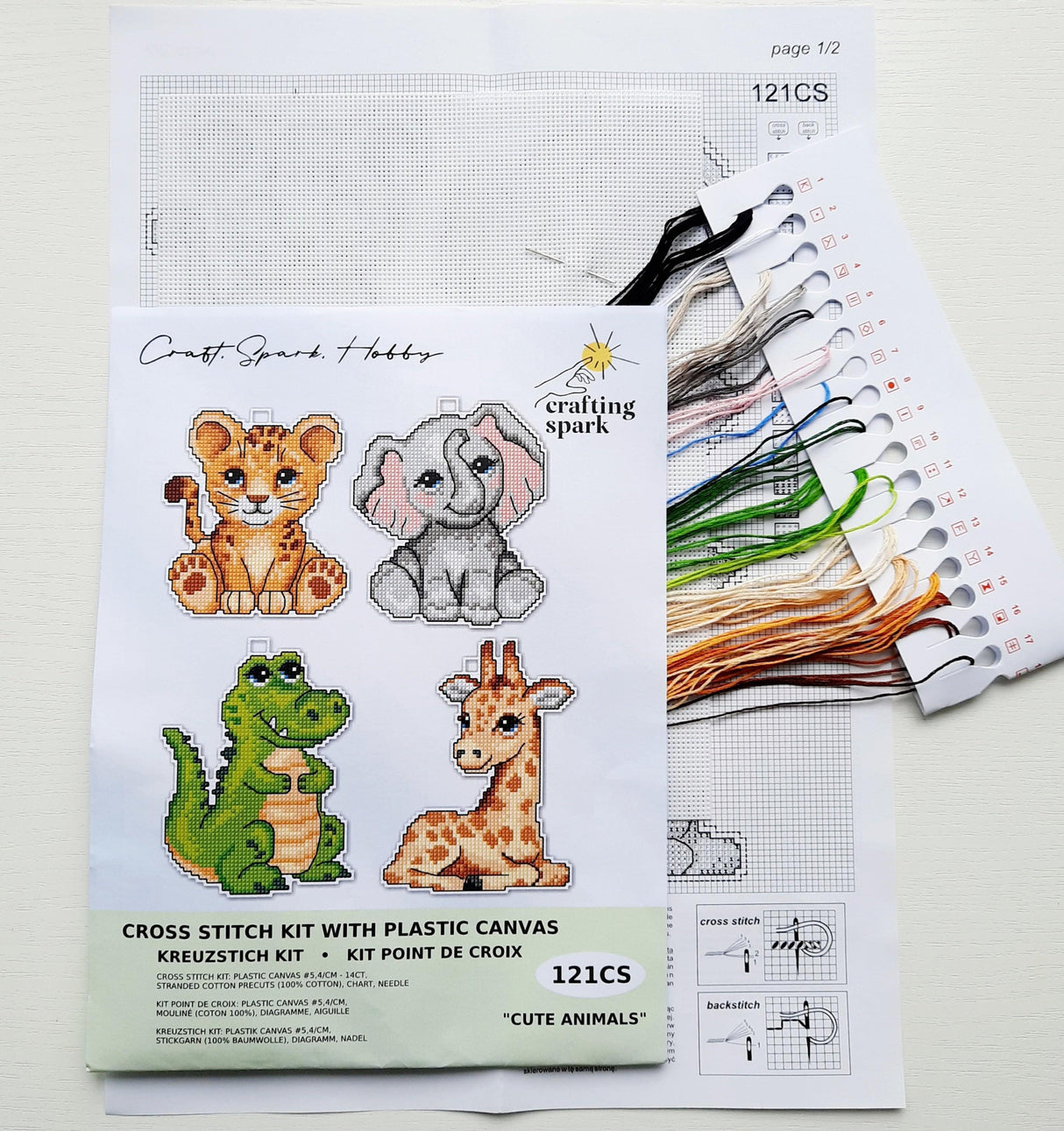 Cute Animals 121CS Counted Cross-Stitch Kit From Wizardi