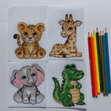 Cute Animals 121CS Counted Cross-Stitch Kit From Wizardi