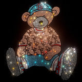 Cute Bear Cotton T-Shirt - Rhinestone Cartoon Top for Women From Kawaii Stop