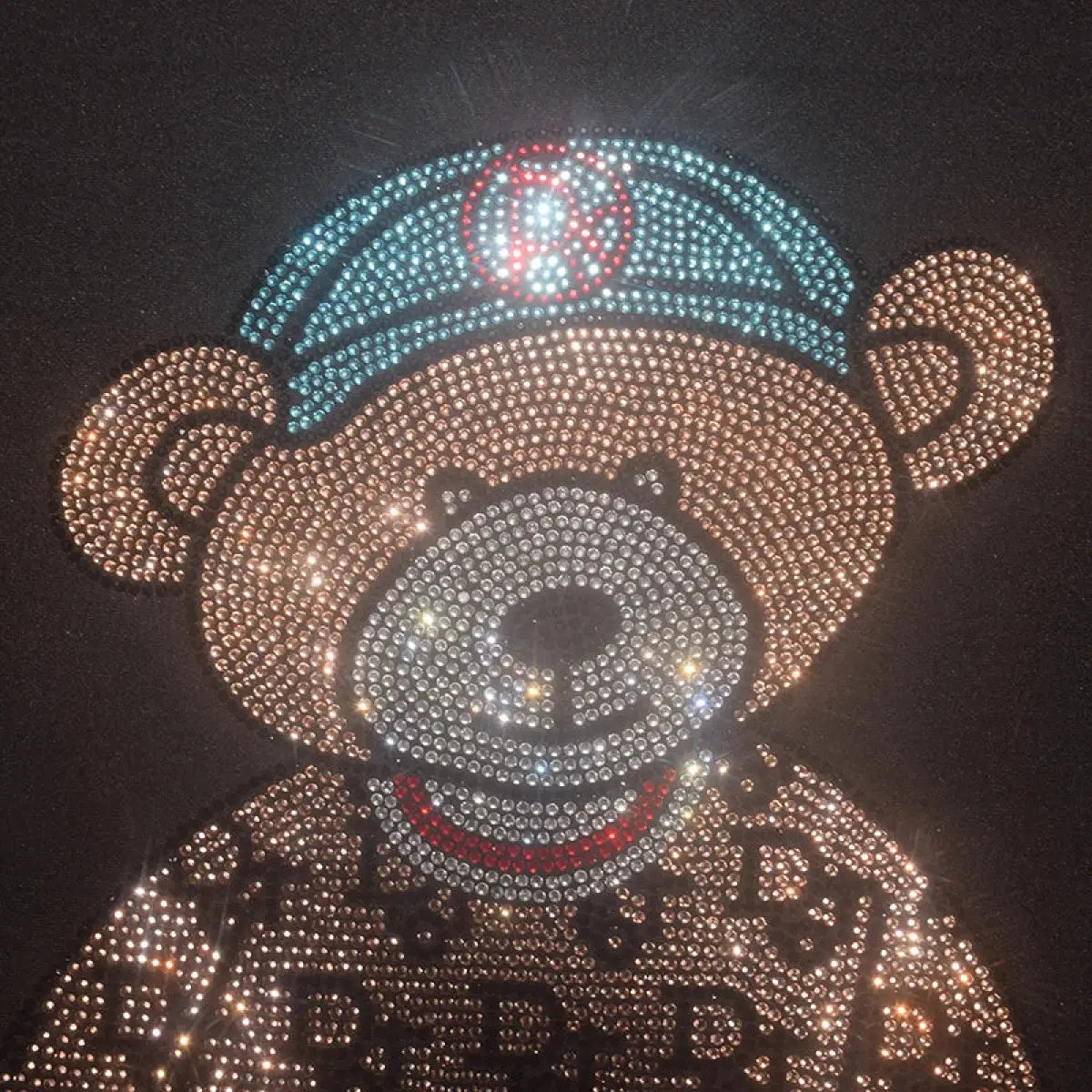 Cute Bear Cotton T-Shirt - Rhinestone Cartoon Top for Women From Kawaii Stop