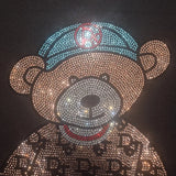 Cute Bear Cotton T-Shirt - Rhinestone Cartoon Top for Women From Kawaii Stop
