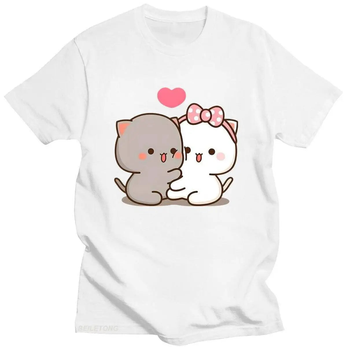 Cute Peach Cat T-Shirt From Kawaii Stop