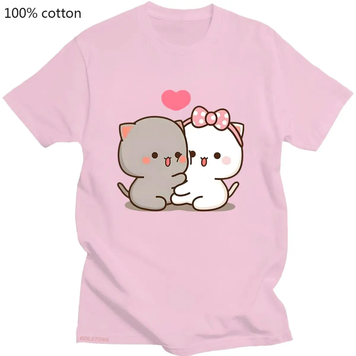 Cute Peach Cat T-Shirt From Kawaii Stop