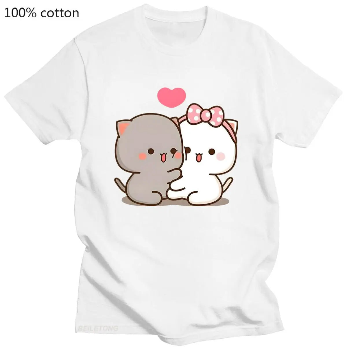 Cute Peach Cat T-Shirt From Kawaii Stop