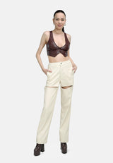 Cut Out Faux Leather Pants from London Rag International