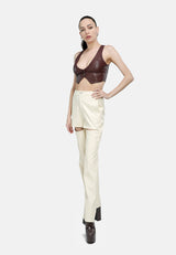 Cut Out Faux Leather Pants from London Rag International