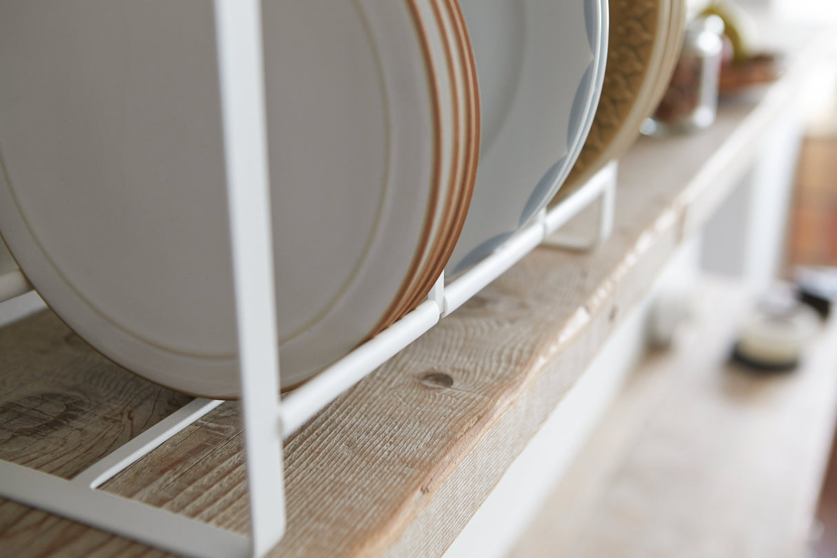 Vertical Plate Organizer - Steel + Wood from Yamazaki Home